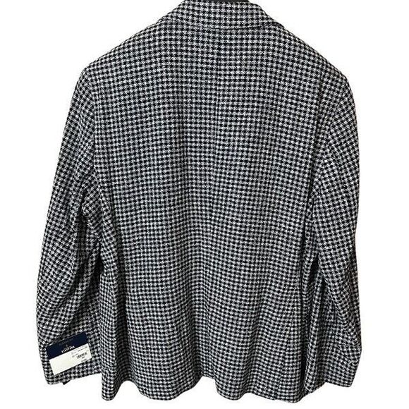 STAFFORD Men's Classic Fit Navy Blue Check Sport Coat Blazer Jacket 46S NWT - Picture 15 of 16